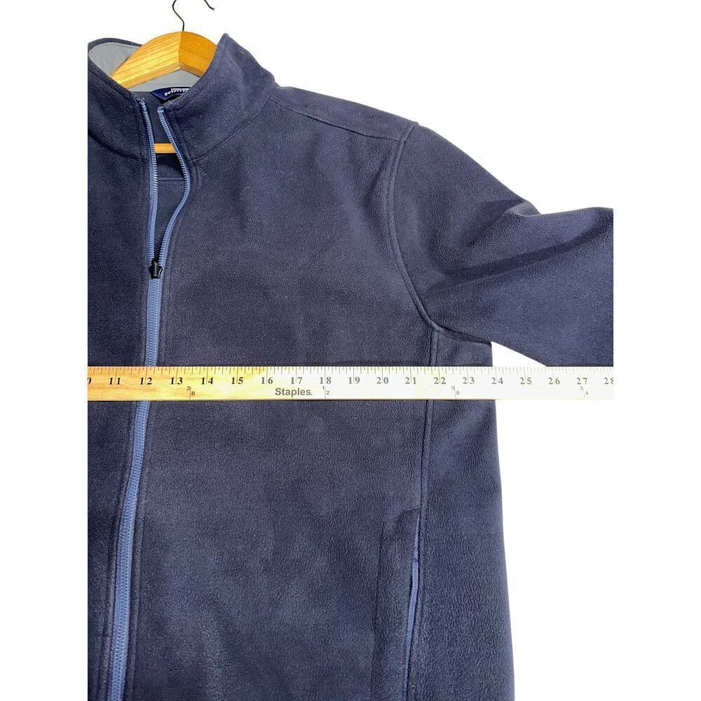 Lands End Men’s Fleece Full Zip Jacket Navy Large Hiking Camping Outdoors - Picture 7 of 12